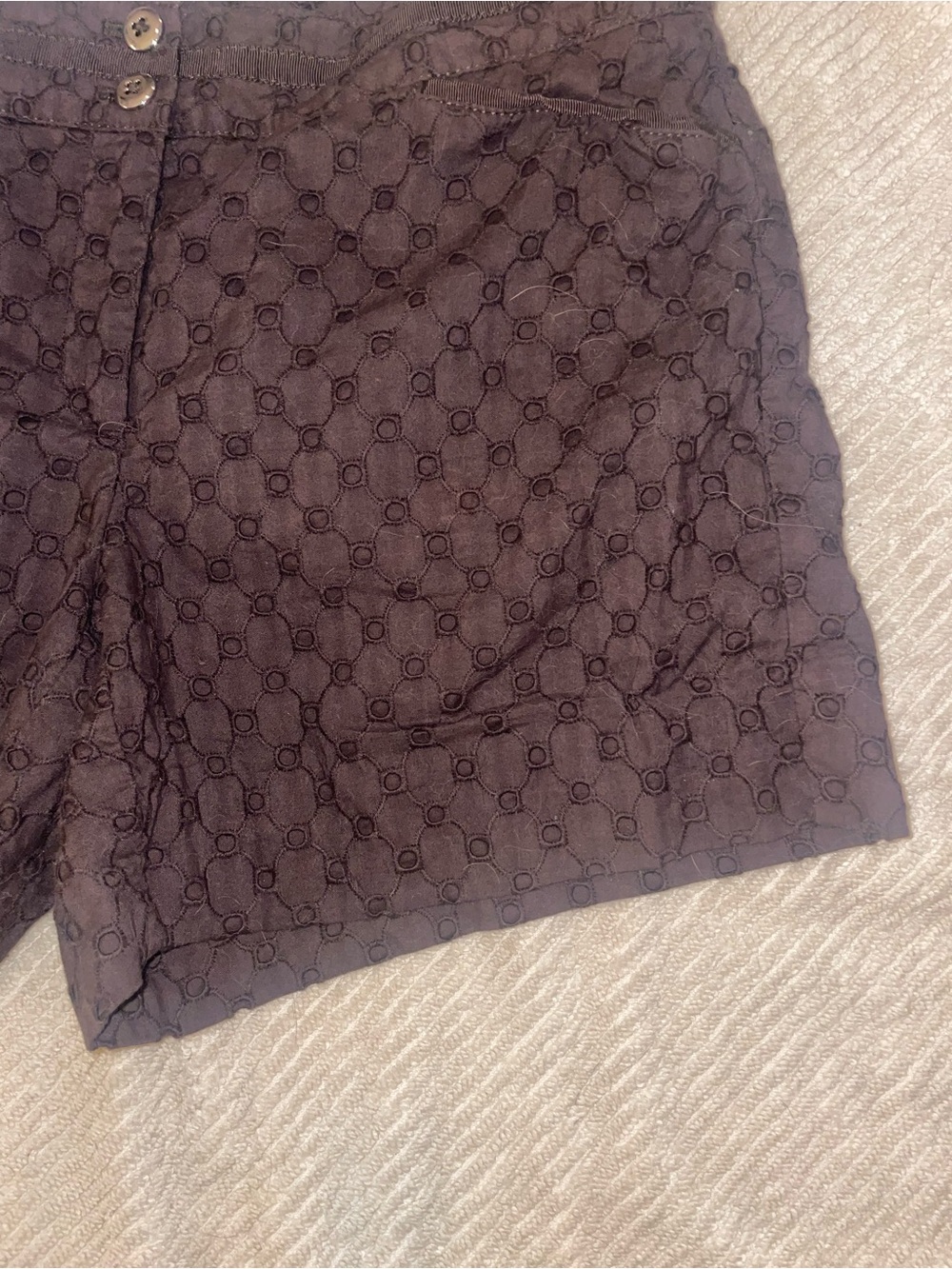 White House Black Market Women's Brown Eyelet Dress Shorts - Picture 6 of 8